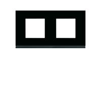 Plaque 2P H71 midnight glass - APPAREILLAGE MURAL GALLERY HAGER WXP4112