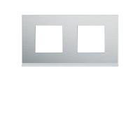 Plaque 2P H71 placage aluminiu - APPAREILLAGE MURAL GALLERY HAGER WXP2012