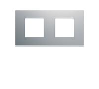 Plaque 2P H71 titane - APPAREILLAGE MURAL GALLERY HAGER WXP0112