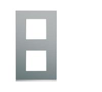 Plaque 2P V71 bright inox - APPAREILLAGE MURAL GALLERY HAGER WXP4242