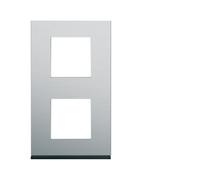 Plaque 2P V71 natural alu - APPAREILLAGE MURAL GALLERY HAGER WXP4342