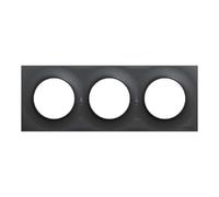 Plaque 3 postes - H / V - Entraxe 71 mm - Anthracite - Odace Styl 2011 - S540706 - Schneider