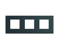plaque - 3 postes - horizontale - 71 mm - anthracite - hager gallery wxp1013
