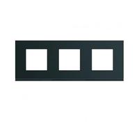 Hager Plaque 3 postes Gallery WXP0213 H71 horizontale 71 mm Night Noir