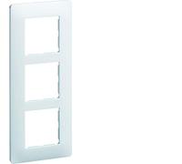 Hager Plaque Essensya WE407 3 postes verticale entraxe 57 mm blanc
