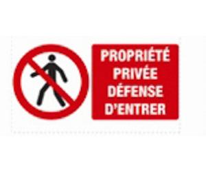 Plaque 330x200 'Propriété privée Défense d'entrer' VINMER - 386005