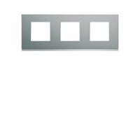 Plaque 3P H71 bright inox - APPAREILLAGE MURAL GALLERY HAGER WXP4213