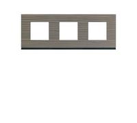 Plaque 3P H71 grey wood - APPAREILLAGE MURAL GALLERY HAGER WXP4813