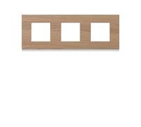 Plaque 3P H71 oak wood - APPAREILLAGE MURAL GALLERY HAGER WXP4713