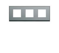 Plaque 3P H71 placage steel - APPAREILLAGE MURAL GALLERY HAGER WXP2113