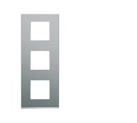 Plaque 3P V71 bright inox - APPAREILLAGE MURAL GALLERY HAGER WXP4243