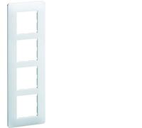 Hager Plaque 4 postes Essensya WE404 horizontale entraxe 71 mm Blanc