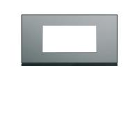 Plaque 4M E71 placage steel - APPAREILLAGE MURAL GALLERY HAGER WXP2104