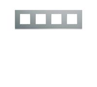 Plaque 4P H71 bright inox - APPAREILLAGE MURAL GALLERY HAGER WXP4214