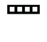 Plaque 4P H71 midnight glass - APPAREILLAGE MURAL GALLERY HAGER WXP4114