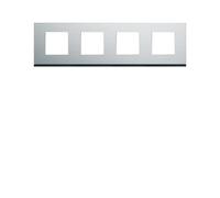 Plaque 4P H71 natural alu - APPAREILLAGE MURAL GALLERY HAGER WXP4314