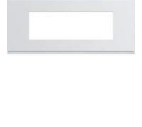 plaque - 6 modules - entraxe - 57 mm - pure - hager gallery wxp0006