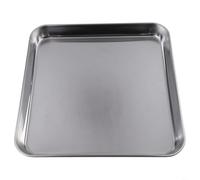 Plaque à biscuits en acier inoxydable pour utilisation au four, ustensile de cuisson robuste pour cookies et biscuits avec chauffage uniforme (25 x 25 x 2,5 cm)