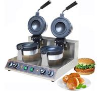 Plaque à Burger et gaufres Professionnelle électrique 1300W, Chauffage Double Face avec minuterie numérique et contrôle de température, Presse à Sandwich Forme OVNI pour Boulangerie et Restaurant