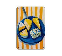 Plaque à fromage en acrylique - Poster rétro en métal - Peinture en fer - Décoration murale - 20 x 30 cm