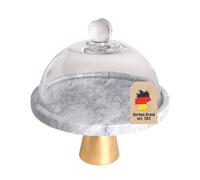 Plaque à gâteaux Présentoir à gâteaux Pied doré avec calotte en verre