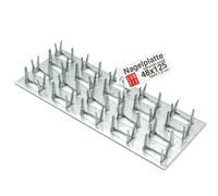 Plaque à griffes 125x48x1,3 mm en acier galvanisé, connecteur bois solide, plaque métal de réparation, équerre menuisier, equerre fixation, platine acier durable, lot de 1 pièces