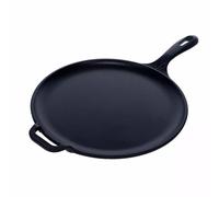 Plaque à Griller Comal en Fonte à Induction pour Pizza 30cm, Feu, Barbecue, Four Noir 35891 Victoria Cookware