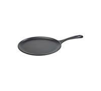 Plaque à Griller Comal en Fonte Emailleé Induction pour Pizza 26cm Feu, Barbecue 34504 Noir