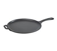 Victoria Poêle à Griller Comal en Fonte Émaillée à Induction 30cm pour Pizza, Omelettes, Feu, Barbecue, Four, Vitrocéramique, Cast Iron Skillet sans Toxicité et sans PTFE