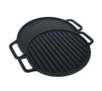Plaque à Griller en Fonte Émaillée Induction Grille Réversible 32cm pour Feu Noir 38007 Victoria Cookware