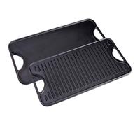 Plaque à Griller en Fonte Émaillée Induction Grille Réversible 47x25cm pour Feu Noir 31770 Victoria Cookware
