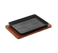 Plaque à Griller en Fonte Naturelle pour Induction et Four - Poêle Grill Réversible Antiadhésive pour Steak Teppanyaki Barbecue 30cm(A)