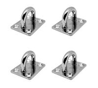 Plaque à œillet en acier inoxydable V2 A - Plaque d'arrimage V4 A, 4 x Augplatte