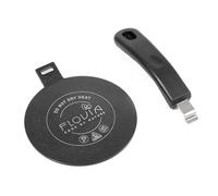Plaque à induction Ø14cm Moka avec poignée amovible, pour cafetières, cafetières expresso, cafetières moka & petits ustensiles de cuisine. Noir sans décoloration