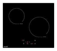 Plaque à induction 2 foyers - 3 500 W - Format standard 59 × 52 cm - Minuterie indépendante - Verre noir - BELDEKO