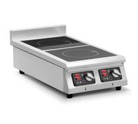 Plaque à induction - 2 x 28 cm - 60 à 240 °C - 400 V - Minuterie - Royal Catering RCIC-3002T