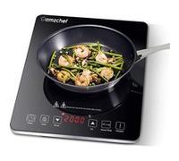 Plaque à induction AMZCHEF avec design portable Commande par capteur et verrou de sécurité 2000W Minuterie 3 heures Noir Noir