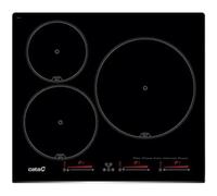 Cata Plaque à induction INSB 6003 E2 BK 3 zones de cuisson Largeur 59 cm Contrôle tactile coulissant 9 niveaux Puissance Fonction Pause/Minuterie Détection récipients Couleur noire