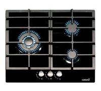 CATA LCI 6021 WH Plaque à gaz butane 3 feux 1 triple couronne Pour cuisinière à gaz naturel Largeur 59 cm Puissance totale de 6,25 Kw Tiges et brûleurs à gaz en fer