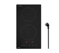 Plaque à induction FIREGAS Domino 2 foyers encastrable, 3700 W, Boost, 9 niveaux, chauffage basse puissance