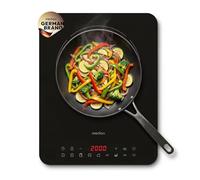 Plaque à induction MEDION MD 100090, extra-plate, puissance d'induction de 2 100 watts, 8 programmes automatiques, écran LED, détection automatique des casseroles