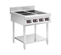 Plaque à induction sur pieds - 4 x 3500 W - 400 V - 4 x 20 cm - 10 niveaux - minuterie - Royal Catering RCIK-3500IC4.4
