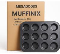 Plaque à muffins carrée antiadhésive 12 pièces en acier carbone FR.