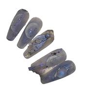 Plaque à ongles for amélioration du tempérament, cigale for pansement des ongles avec ailes cassées, plaque à ongles amovible, plaque à ongles faite à la main (paquet de 10 pièces)(XS)