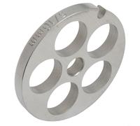 Plaque à orifice en acier inoxydable n°5 pour hachoir à viande Bosch et Bauknecht, disque perforé 5,35 x 5,35 x 0,55 cm pour transformation de la viande, du poisson, des légumes (16 mm)