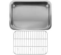 Plaque à Pâtisserie Perforée Rectangulaire en Acier Inoxydable avec | Plaque de Four, Kit de Plaque de Cuisson Cuisine, Usage Barbecue, Argenté, pour Snacks et Petits Objets