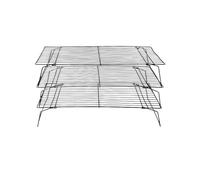 Plaque À Pâtisserie Pliable Et Empilable À 3 Niveaux Avec Grille De Refroidissement, Plaque De Cuisson Antiadhésive À Grille Métallique Compatible Four Et Gril