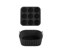 Plaque A PâTisserie Pour Beignets Ensemble de 2 plaques cuisson en Silicone, moules à gâteaux, plateaux beignets et muffins peuvent être lavés(Black)