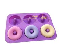 Plaque A PâTisserie Pour Beignets Moule à donuts en Silicone 6 cavités, plateau de cuisson antiadhésif, outil cuisine, moule gâteau biscuits au chocolat, poêle