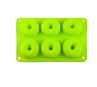 Plaque A PâTisserie Pour Beignets Moule à donuts en Silicone 6 cavités, poêle dessert au chocolat, moule gâteau antiadhésif, outils de cuisson four, décoration gâteaux(Green)